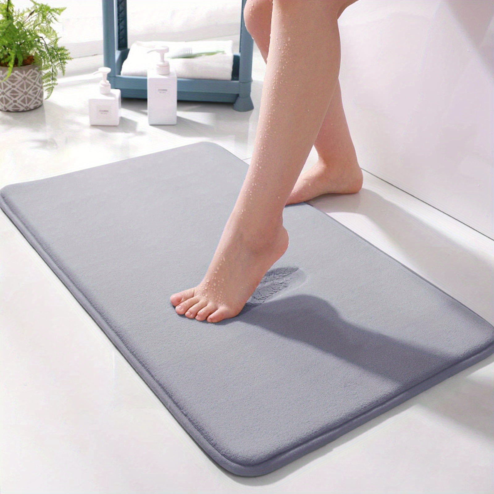 Bamboo Bath Mat - 메모리 폼 미끄럼 방지 욕실 매트,