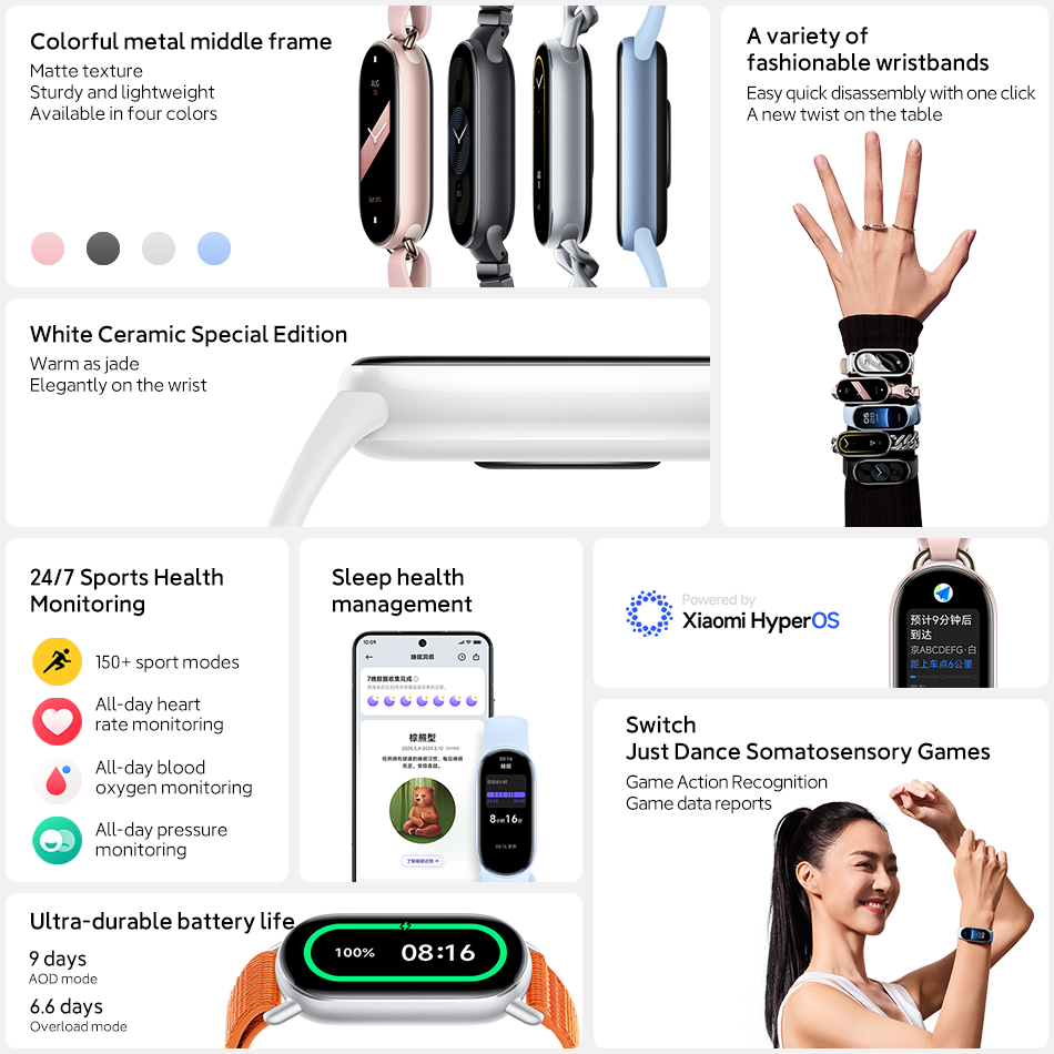 샤오미 미 밴드 9 AMOLED 스크린 피트니스 팔찌  - Health Wellness Bracelet 리뷰 및 가격