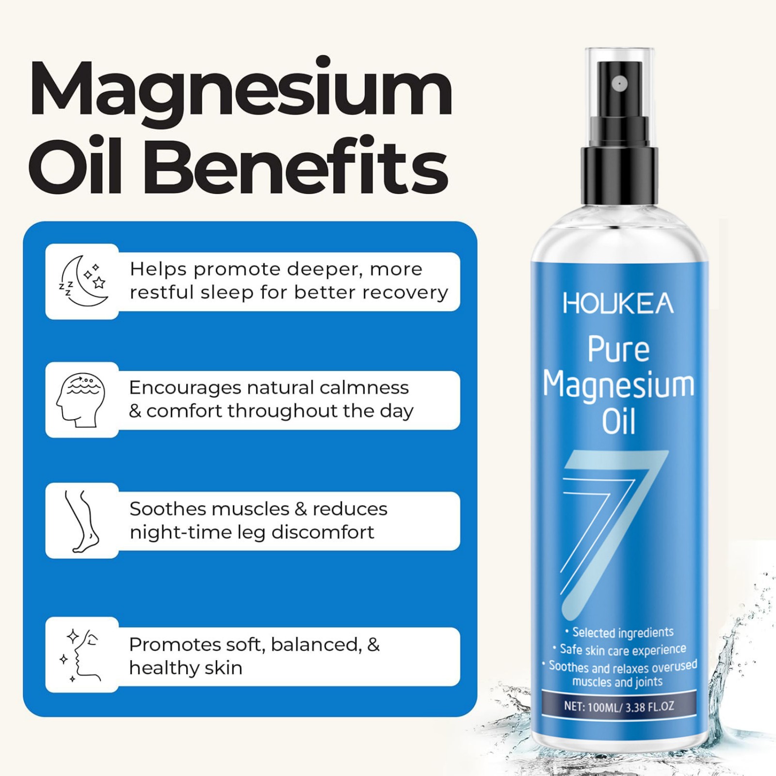 순수 마그네슘 오일 스프레이 100ml, 피로한 근육  - Bath Salts Magnesium 리뷰 및 가격